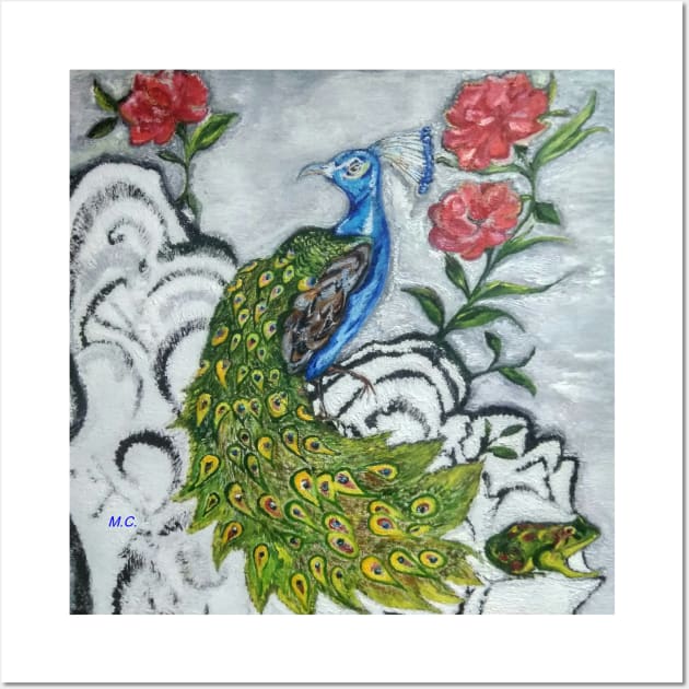 Peacock and Frog Wall Art by mariasibireva